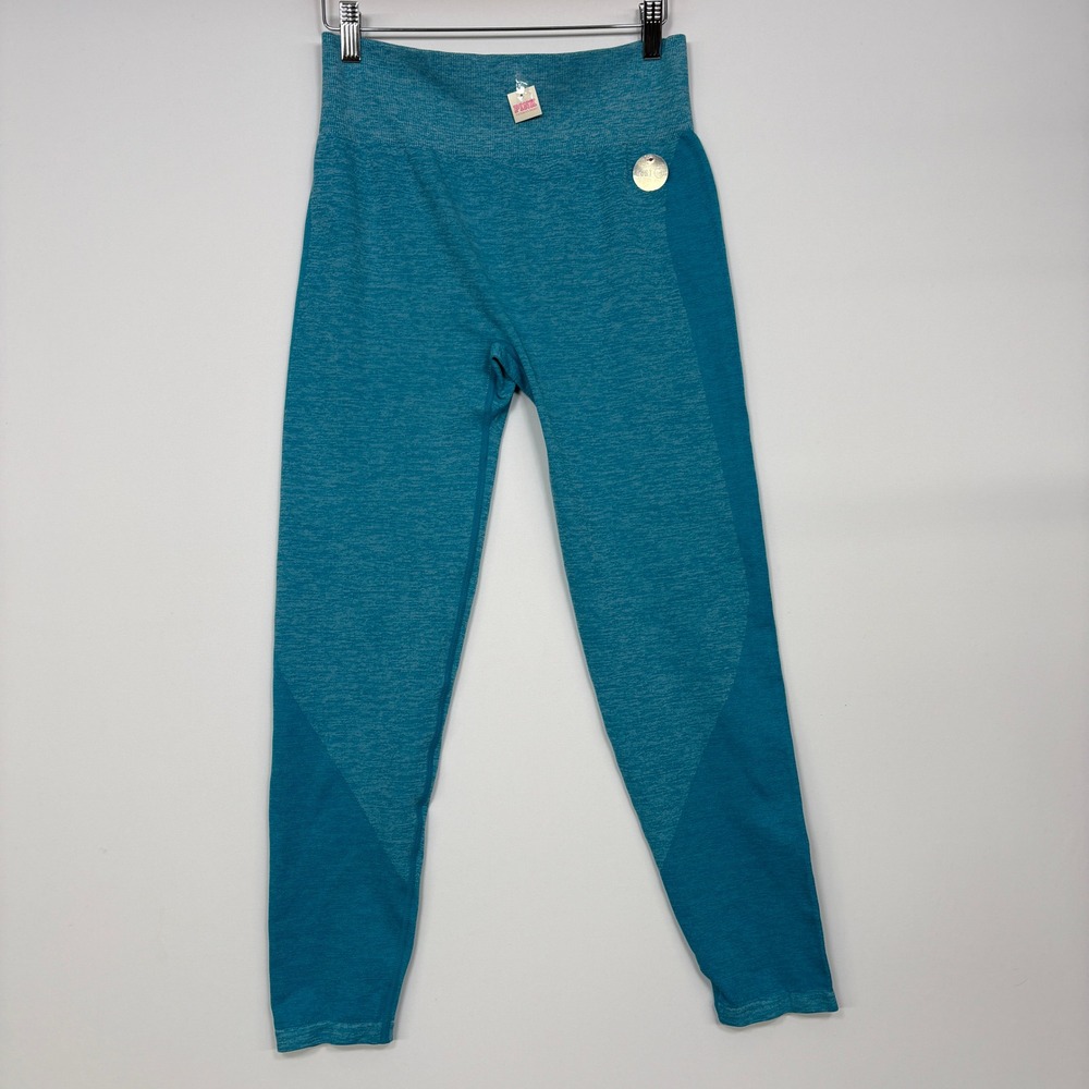 PINK Victoria's Secret Women Leggings L Teal Seamless High Waist Activewear
